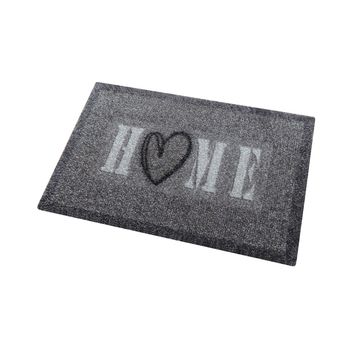 Alfombra De Entrada Con Motivo "home" - L 80 X A 50 X H Cm - Gris Claro