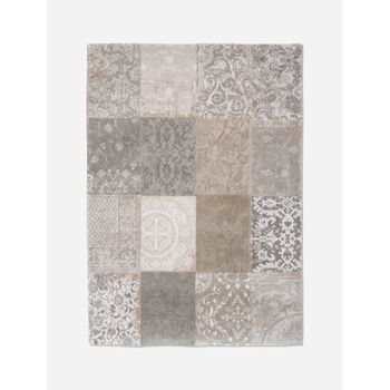 Multi Diseño - Alfombra Vintage Patchwork - Hecha En Bélgica  - Acabado A Mano - Antideslizante Natural - 100% Algodón - Beige Gante - 230 X 330 Cm