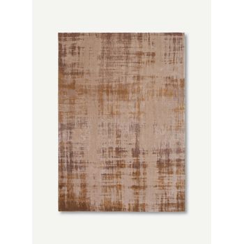 Diseño De Polvo Veneciano - Alfombra Abstracta Atlantic - Hecha En Bélgica  - Acabado A Mano - Antideslizante Natural - 100% Poliéster - Marrón Góndola - 170 X 240 Cm