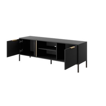 Mesa Tv Lars Rtv153 2d 154x40x54 Negro & Dorado