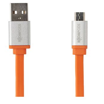 Cable Boompods Flatline Naranja 1m Microusb