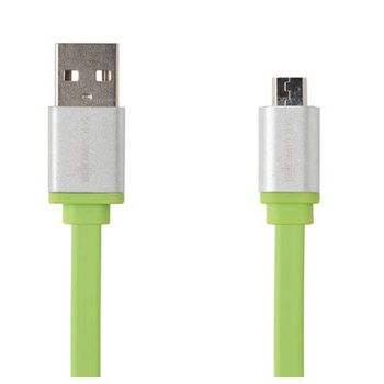 Cable Boompods Flatline Verde 1m Microusb