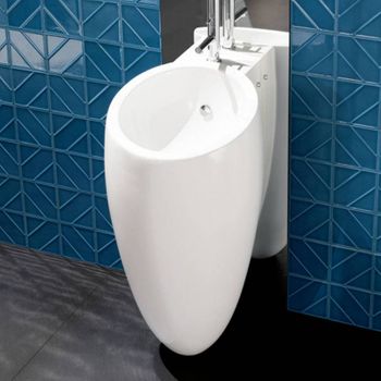 Valadares 39881002c Egg Lavabo Con Columna Integrada Blanco