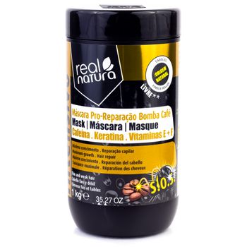 Real Natura Mascarilla Capilar Sin Sal Pro Reparación Bomba Café 1 Kg