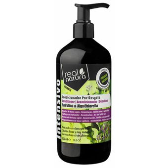 Real Natura Acondicionador Sin Sal Pro Resgate Spirulina & Alga Chlorella 500 Ml