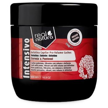 Real Natura Gelatina Capilar Pro Volume Cachos 500 Ml