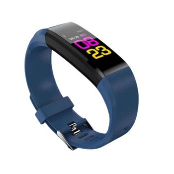 Smartband 115 Plus,ritmo Cardíaco, Podómetro + Distancia Recorrida + Calorías + Monitor De Sueño, Notificaciones De Llamadas/sms/redes Sociales, Reloj + Alarma, Compatible Con Ios Y Android - Azul