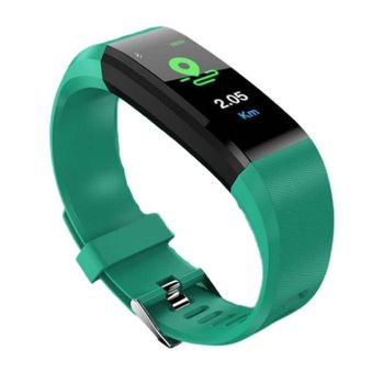 Smartband 115 Plus, Ritmo Cardíaco, Podómetro + Distancia Recorrida + Calorías + Monitor De Sueño, Notificaciones De Llamadas/sms/redes Sociales, Reloj + Alarma, Compatible Con Ios Y Android - Verde