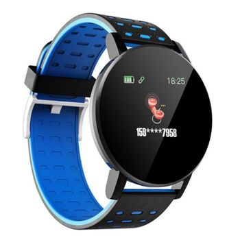 Smartwatch 119 Plus Ips Redondo De 1,3 Pulgadas, Ritmo Cardíaco + Presión Arterial + Oxígeno, Podómetro + Distancia Recorrida + Calorías + Monitor De Sueño, Notificaciones De Llamadas/sms/redes Sociales, Reloj + Alarma, Compatible Con Ios Y Android