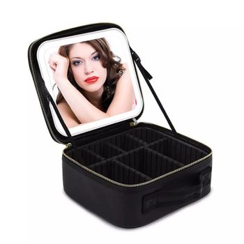 Estuche De Maquillaje Led - Negro