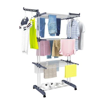 Tendedero De Ropa Plegable Con Cajón Para Pinzas 60 X 53 X 103 Cm con  Ofertas en Carrefour