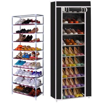 Estante Para Zapatos Con 5 Niveles, Madera Y Metal Negro Torre - L66 Cm - L  66 X A 25 X H 87 Cm con Ofertas en Carrefour