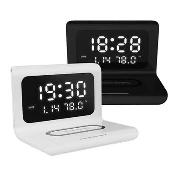 Reloj Despertador Con Cargador - Blanco