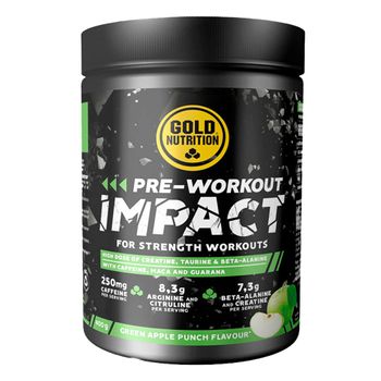 Gold Nutrition - Pre Workout Impact 400 G - Pre-entrenamiento Con Estimulantes -  Sabor: M