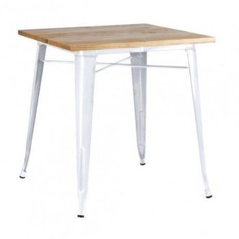 Mesa Leeds Cuadrada Madera Natural 70 (blanco)