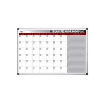 Planning Magnetico Bi-office Mensual Lacado Marco Aluminio Rotulable 60x45 Cm