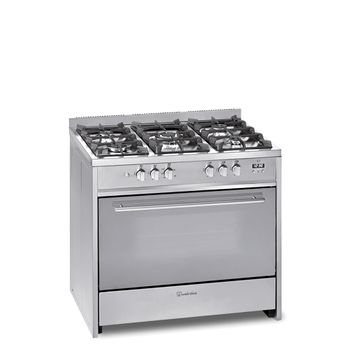 Cocina De Gas G910x Nat, 5 Fuegos, Horno Gas, Acero Inoxidable, 90x60, Meireles