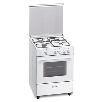 Cocina Vitrocerámica Zanussi ZCV65201WA Blanca de 85 x 60 cm con 4 zonas y  Horno Grill Multifunción Clase A