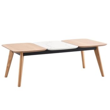 Mesa De Centro Brad (madera Y Blanco)