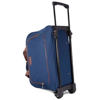 Benzi Saco De Viagem Pequeno/cabine C/ Rodas 51cm Bz5372 Azul/castanho