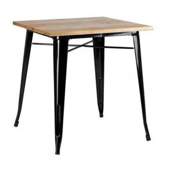 Mesa Leeds Cuadrada Madera Natural 70 (negro)