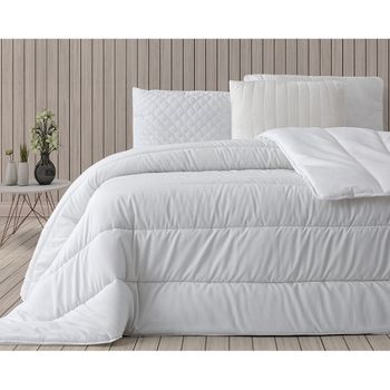 Relleno Nórdico Aloe Vera 4 Estaciones Tacto Plumón Cama 90cm Blanco