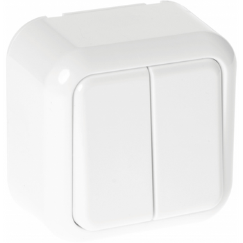 Conmutador Doble Ancient 2 Teclas Blanco 6x6x4