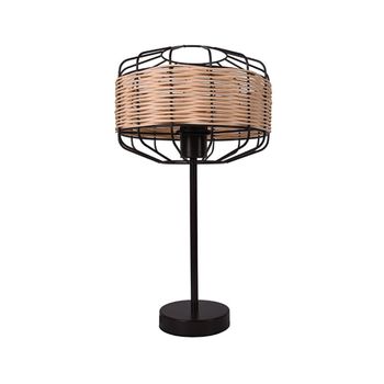 Lámpara De Sobremesa Solange Lumit  60w Mimbre Natural/marrón Ø25x45,5 Cm