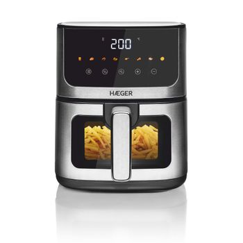 Freidora Digital Sin Aceite Haeger Magic Window - 4,7 L, 8 Programas, Pantalla Digital,1200w