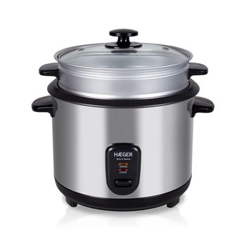 Arrocera Eléctrica Haeger Rice & Steam - 1,8 L, 700w, Acero Inoxidable