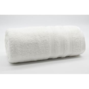 Toalla De Baño Premium Algodón Rizo Americano 500gr - 100x150cm Blanco