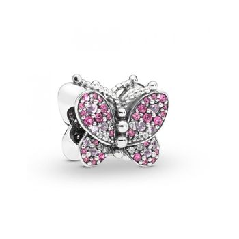 Charm Pandora Plata Mariposa Rosa Deslumbrante 797882nccmx