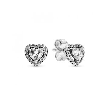 Pendientes Pandoraplata Corazones En Relieve 298427c01