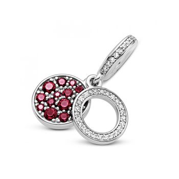 Charm Colgante Pandora Doble Disco Rojo Brillante 799186c03