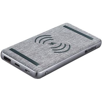 Sandberg 420-61 Batería Externa Polímero De Litio 10000 Mah Cargador Inalámbrico Negro, Gris