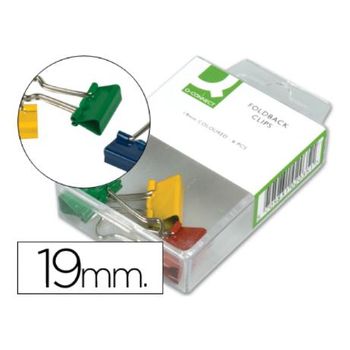 Pinza Metalica Q-connect -reversible 19 Mm -caja De 6 Unidades Colores Surti