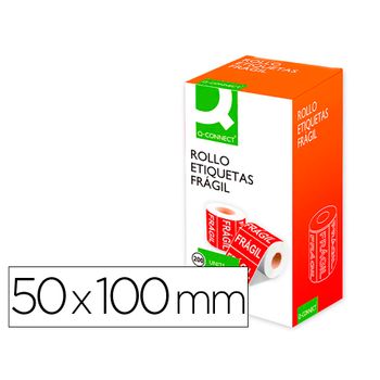 Etiqueta Q-connect Fragil 50x100 Mm Rollo De 200 Unidades