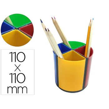 Cubilete Portalapices Q-connect Plastico Redondo Giratorio Diametro 110 Mm Altura 110 Mm 4 Colores