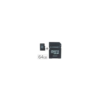 Memoria Sd Micro Q-connect Flash 64 Gb Clase 10 Con Adaptador
