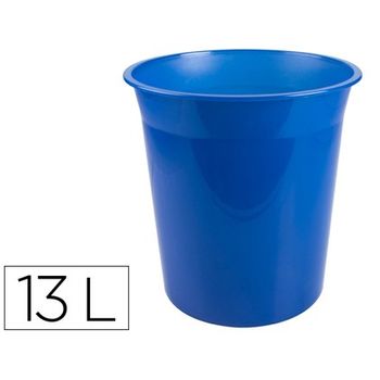 Papelera Plastico Q-connect Azul Translucido 13 Litros Dim. 275x285 Mm