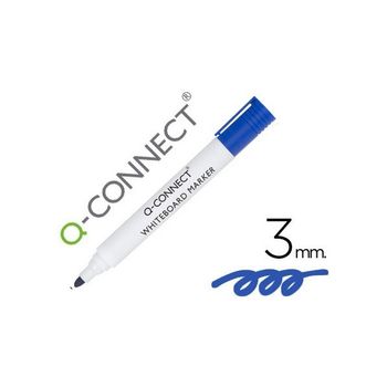 Rotulador Q-connect Pizarra Blanca Color Azul Punta Redonda 3.0 Mm