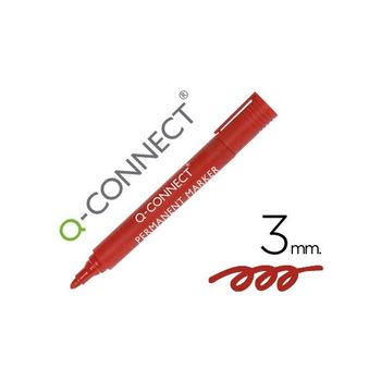 Rotulador Q-connect Marcador Permanente Rojo Punta Redonda 3.0 Mm