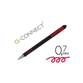 Boligrafo Q-connect Retractil Con Grip 0,7 Mm Color Rojo (pack De 12 Uds.)