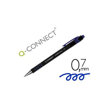 Boligrafo Q-connect Retractil Con Grip 0,7 Mm Color Azul (pack De 12 Uds.)