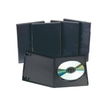 Caja Dvd Q-connect -con Interior Negro -pack De 5 Unidades