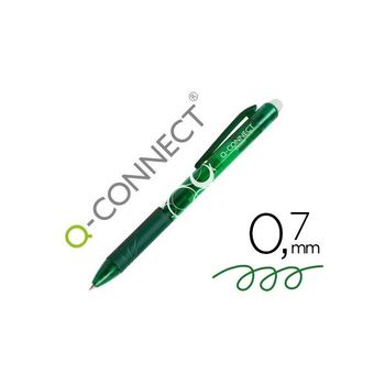 Boligrafo Q-connect Retractil Borrable 0,7 Mm Color Verde.