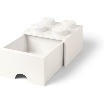 LEGO Caja de almacenamiento negra ladrillo 4, 9.843 x 9.843 x 7.087 in