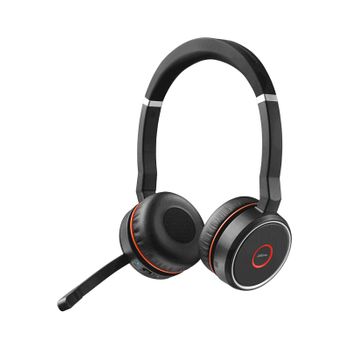 Jabra - Evolve 75 Uc Stereo Binaurale Diadema Negro, Rojo Auricular Con Micrófono - 22100710