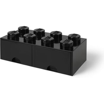 Caja De Almacenaje Apilable Ladrillo 8 Pomos Negra De Lego 50 X 25 X 18 Cm 40061733