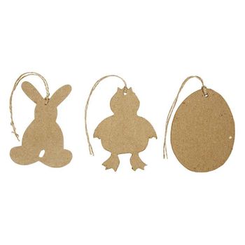 6 Adornos De Pascua 10 Cm - Conejo, Gallina, Huevo